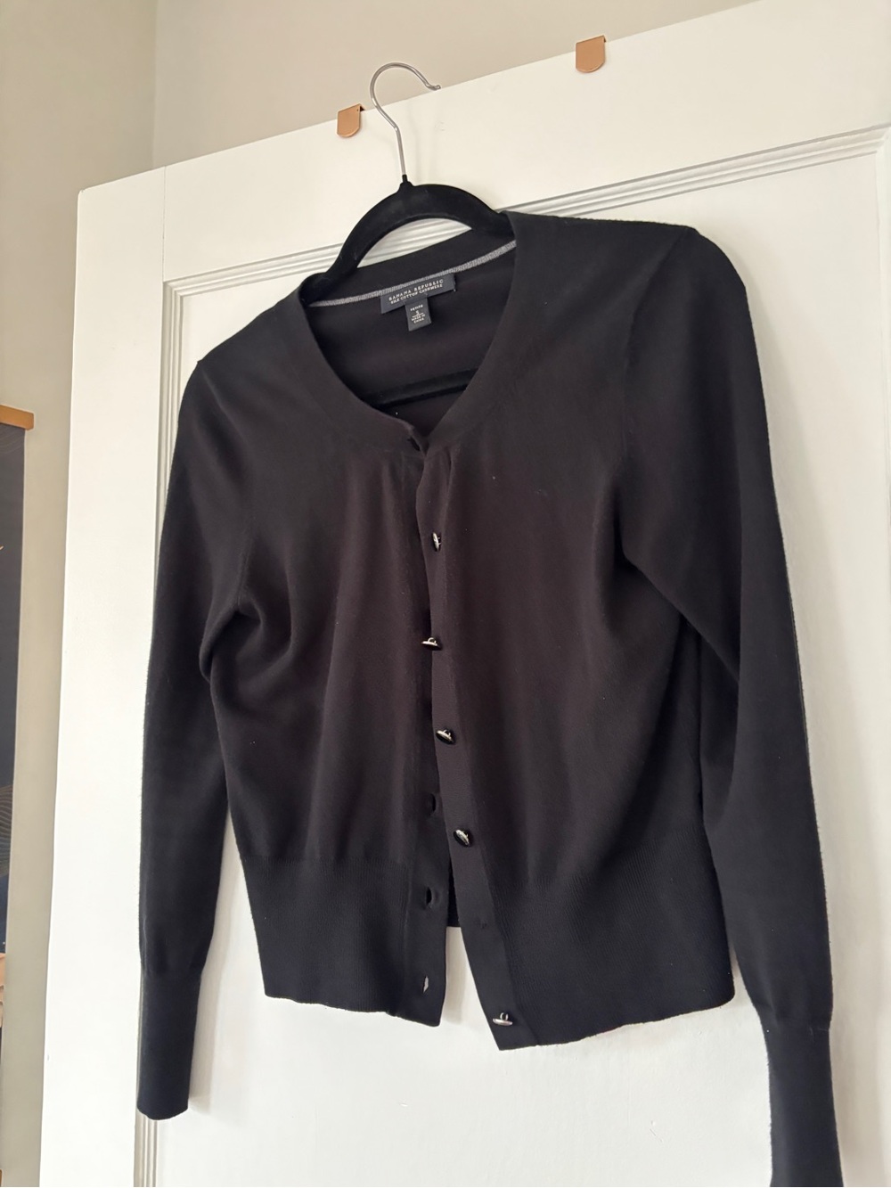 Banana Republic Black V-Neck Button Cardigan